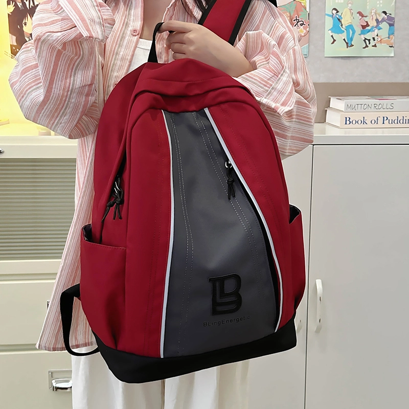 轩玺 休闲简约日常通勤时尚百搭 尼龙 双肩包 大号 男女同款情侣款 白色/黑色/粉色/灰色/红色