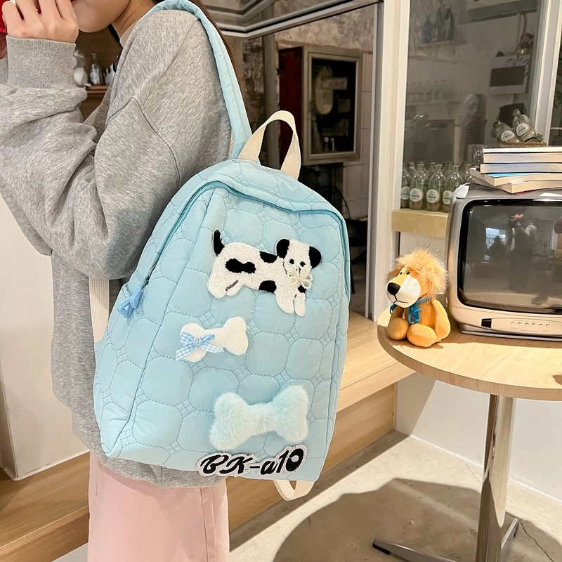轩玺 可爱少女心小狗通勤学生 牛津布 双肩包 女款 黑色/米白色/蓝色/咖色