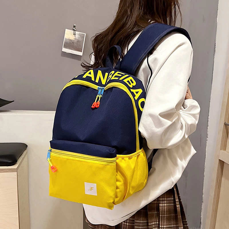轩玺 撞色休闲简约百搭 牛津布 双肩包小背包学生书包 女款 粉色/蓝色/红色/玫粉色