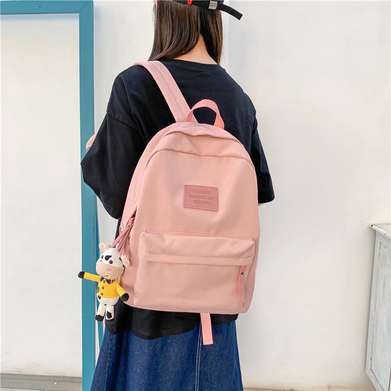 轩玺 纯色简约休闲百搭 尼龙 双肩包书包背包 女款 多色
