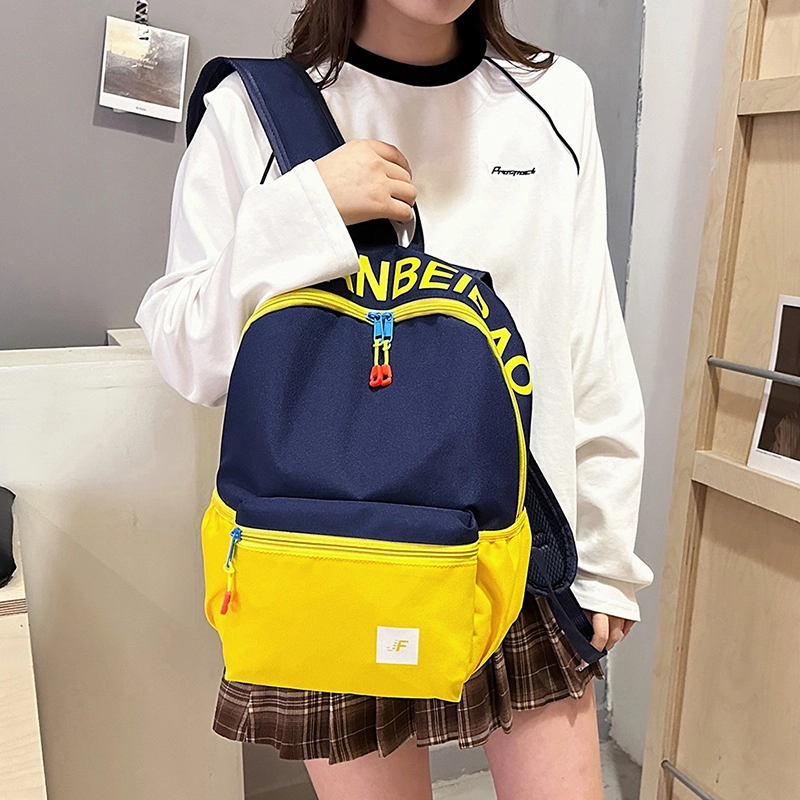轩玺 撞色休闲简约百搭 牛津布 双肩包小背包学生书包 女款 粉色/蓝色/红色/玫粉色