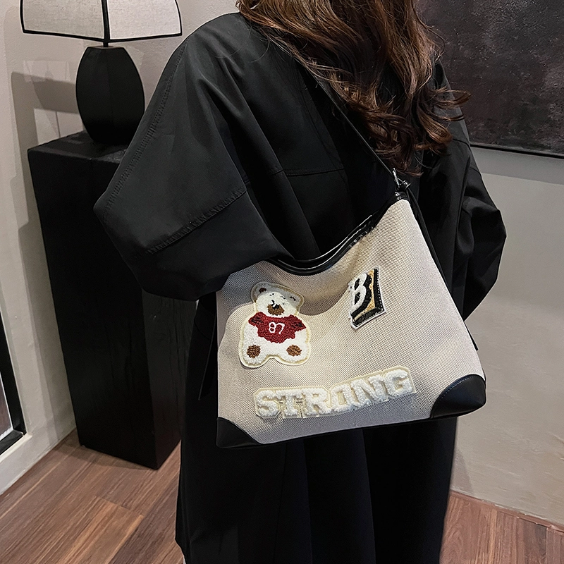 轩玺 高级质感小熊百搭通勤 帆布 帆布包托特包单肩包 女款 多色