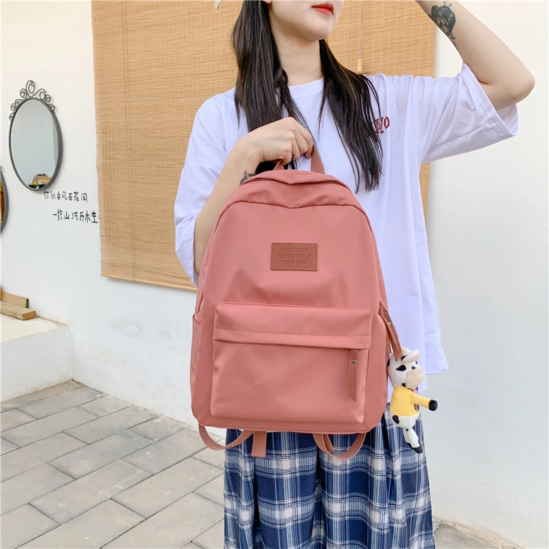 轩玺 纯色简约休闲百搭 尼龙 双肩包书包背包 女款 多色