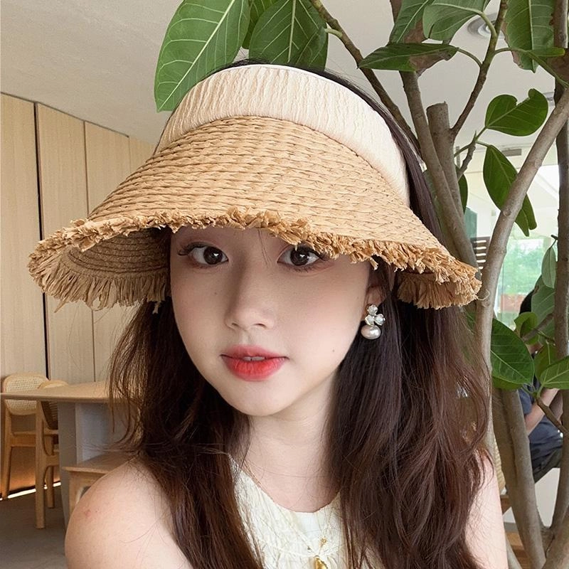 夏季大檐草编 朵澜 户外出游度假休闲遮阳时尚沙滩 编织 防晒帽 女款