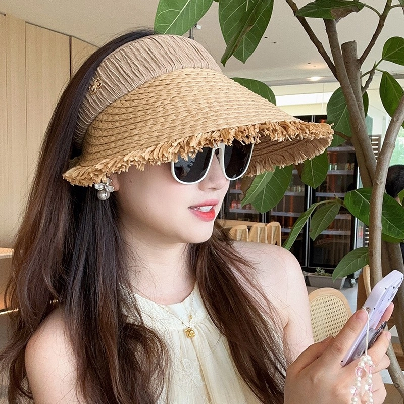 夏季大檐草编 朵澜 户外出游度假休闲遮阳时尚沙滩 编织 防晒帽 女款