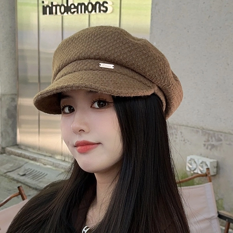 朵澜 春秋报童帽立体画家帽优雅八角帽冬季保暖显脸小 腈纶 贝雷帽 女款