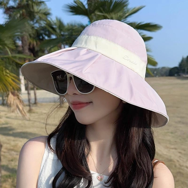 朵澜 夏季户外大帽檐遮阳防紫外线可折叠 聚酯纤维 防晒帽 女款