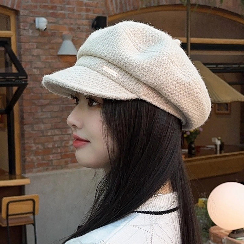 朵澜 春秋报童帽立体画家帽优雅八角帽冬季保暖显脸小 腈纶 贝雷帽 女款