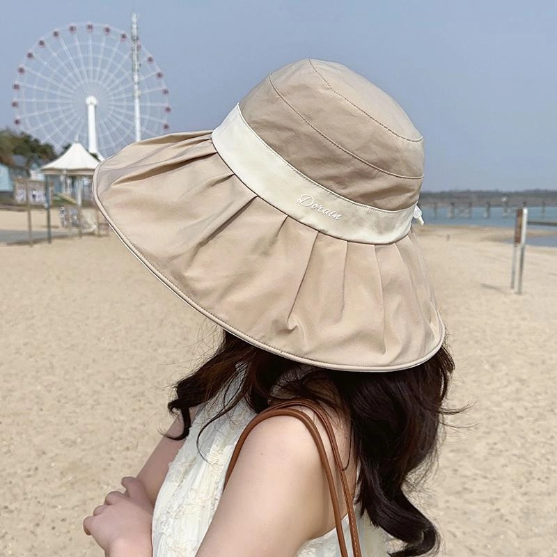 朵澜 夏季户外大帽檐遮阳防紫外线可折叠 聚酯纤维 防晒帽 女款