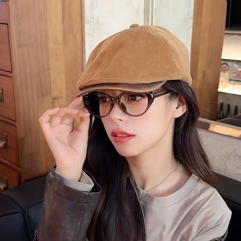 朵澜 英伦风复古前进帽百搭显脸小文艺风 聚酯纤维 贝雷帽 男女同款情侣款