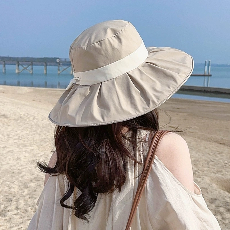 朵澜 夏季户外大帽檐遮阳防紫外线可折叠 聚酯纤维 防晒帽 女款