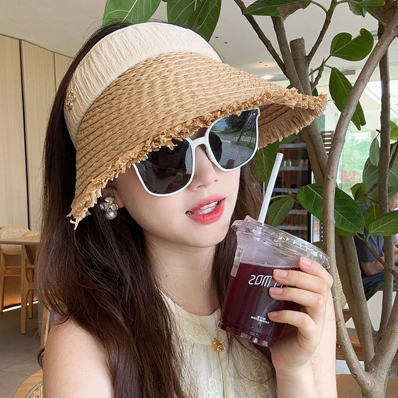 夏季大檐草编 朵澜 户外出游度假休闲遮阳时尚沙滩 编织 防晒帽 女款