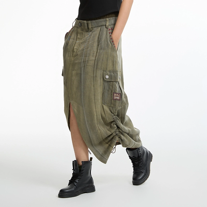 鬼洗 石器时代系列 中腰合身百搭简约大口袋制服 女款 灰绿
