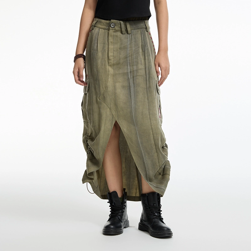 鬼洗 石器时代系列 中腰合身百搭简约大口袋制服 女款 灰绿