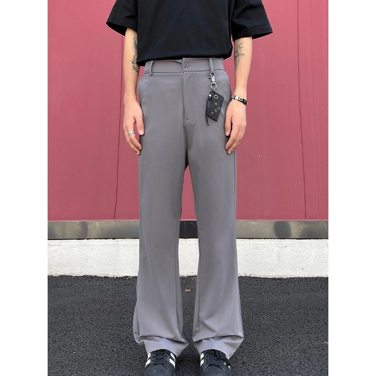 松岚 美式高街纯色简约垂坠感直筒高级微喇裤舒适亲肤宽松百搭透气运动日常通勤潮流夏季休闲裤 男女同款