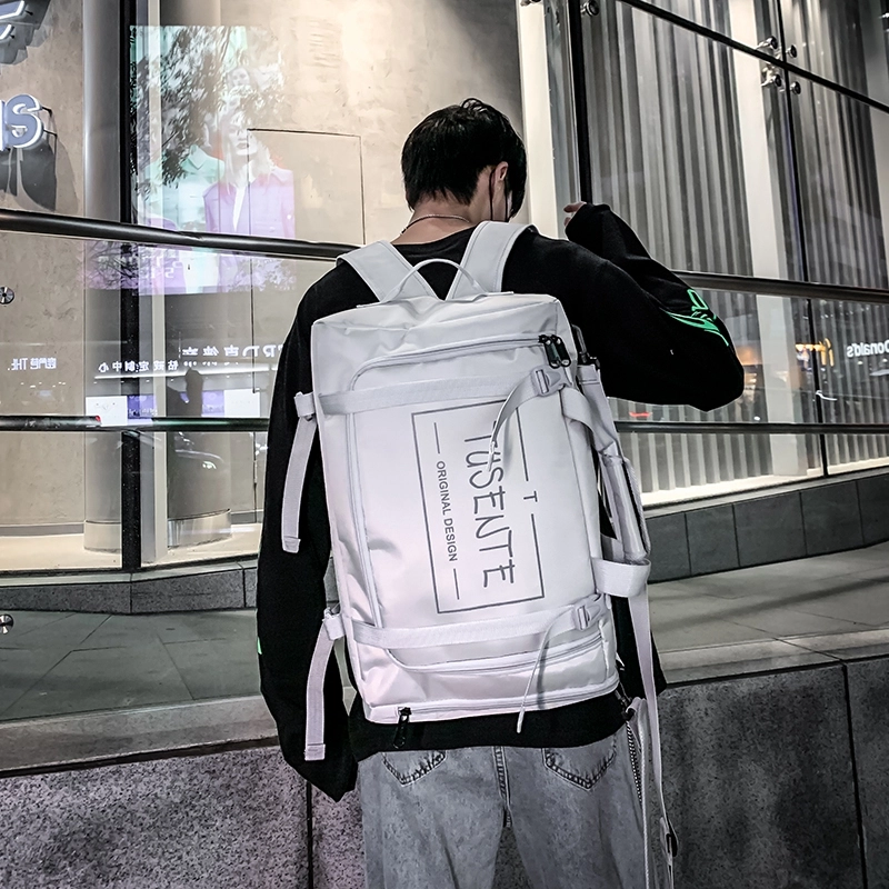 德力熊 便携多功能大容量短途旅行轻便运动休闲 牛津布 书包背包双肩包 大号 男女同款情侣款 浅灰/深灰/黑色/红色