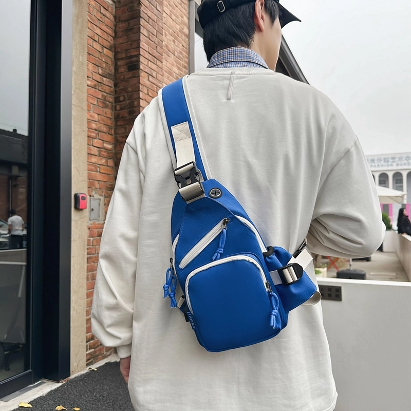 德力熊 轻便大容量纯色 尼龙 斜挎包胸包 常规 男女同款情侣款 黑色/白色/卡其色/蓝色