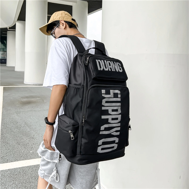 德力熊 潮酷运动休闲防水时尚大容量 牛津布 书包背包双肩包 男女同款情侣款 黑色/灰色/橙红色