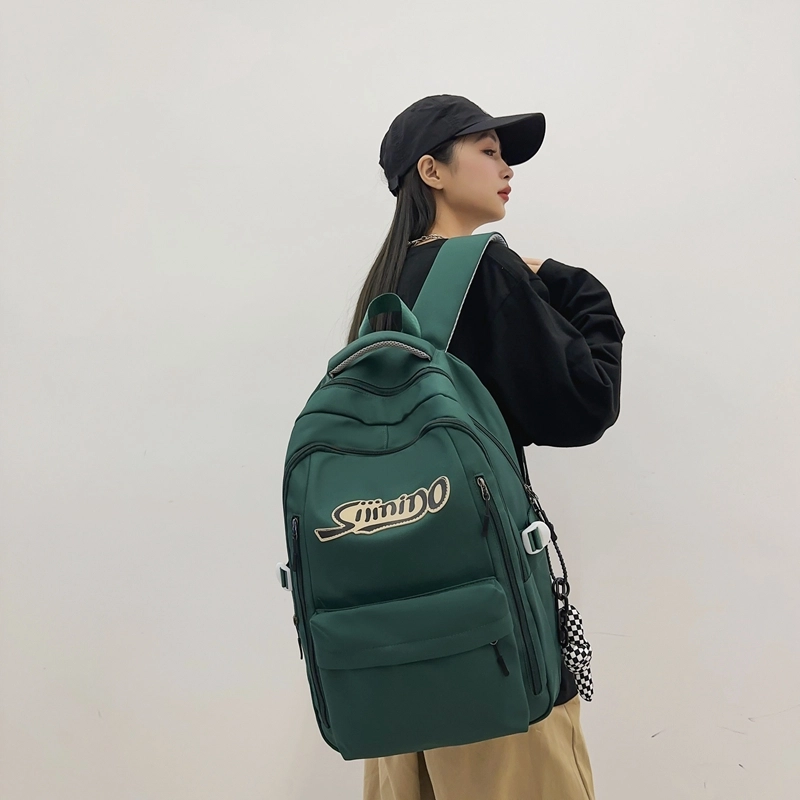德力熊 大容量时尚百搭 尼龙 书包背包双肩包 男女同款情侣款 黑色/绿色/红色/蓝色/卡其色