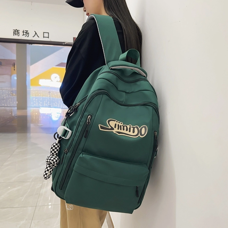 德力熊 大容量时尚百搭 尼龙 书包背包双肩包 男女同款情侣款 黑色/绿色/红色/蓝色/卡其色