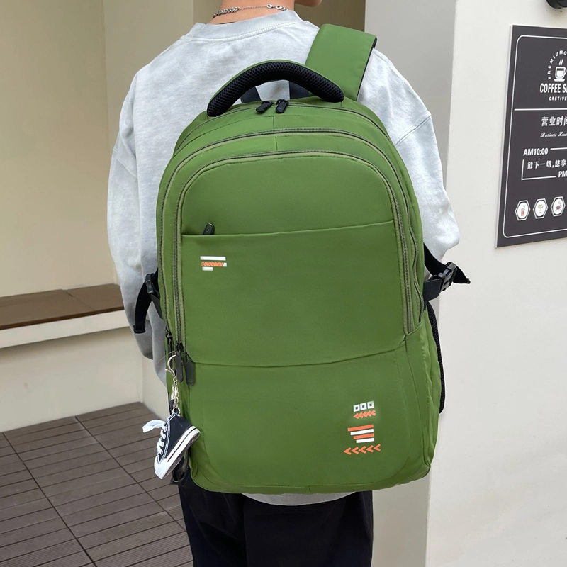 德力熊简约书包男女通用多色牛津布韩版初高中学生森系大容量日系双肩包