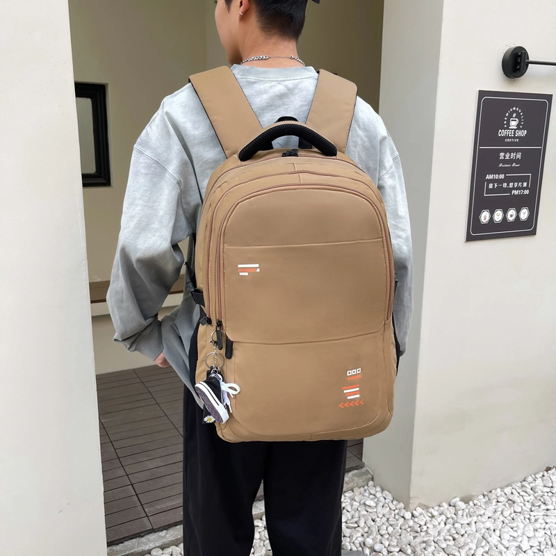 德力熊简约书包男女通用多色牛津布韩版初高中学生森系大容量日系双肩包