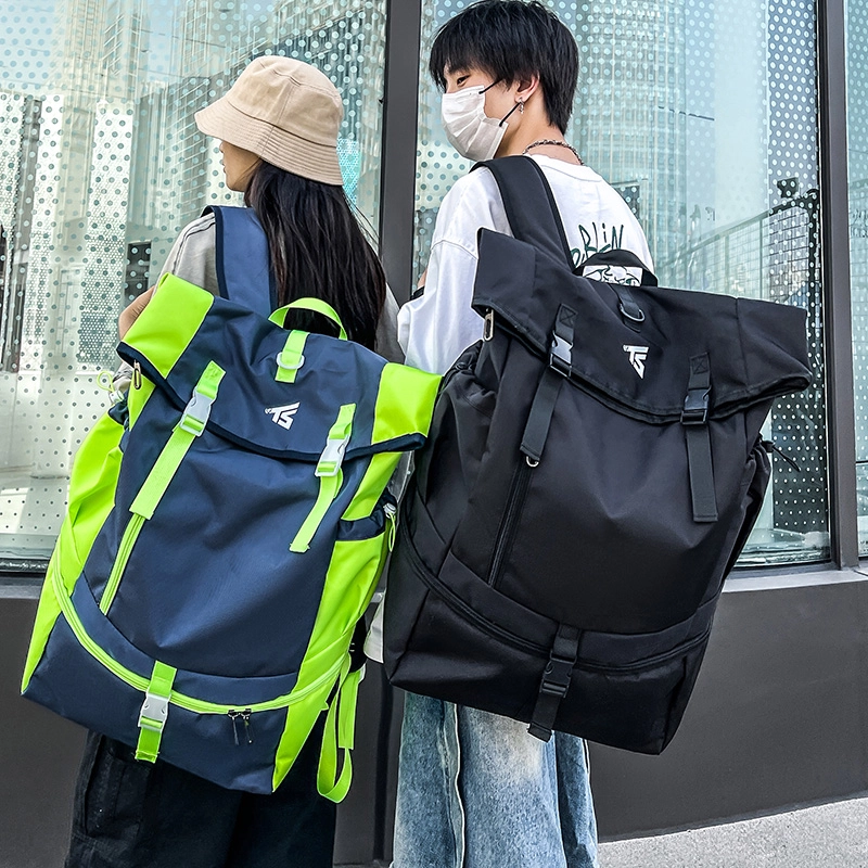 德力熊 大容量时尚旅行 牛津布 双肩包 常规 男女同款情侣款 黑色/灰色/蓝绿色