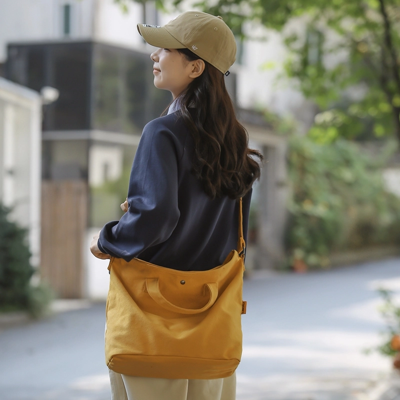 德力熊 日系休闲复古简约 帆布 单肩包 常规 男女同款情侣款 绿/米/黄/蓝/黑/白