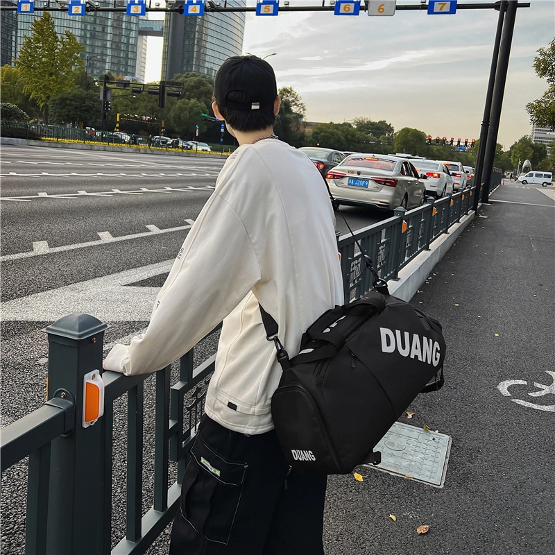 德力熊 大容量潮酷韩版潮流时尚运动休闲短途旅行 牛津布 可斜挎书包背包双肩包 常规 男女同款情侣款 黑色/灰色/卡其色