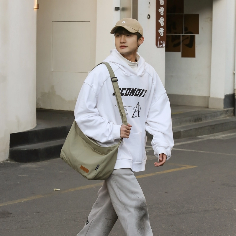 德力熊 尼龙 男女通用 多色 单肩包 日系纯色斜挎学生书包防水轻便大容量包