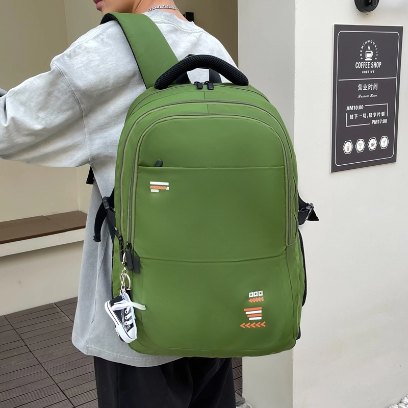 德力熊简约书包男女通用多色牛津布韩版初高中学生森系大容量日系双肩包