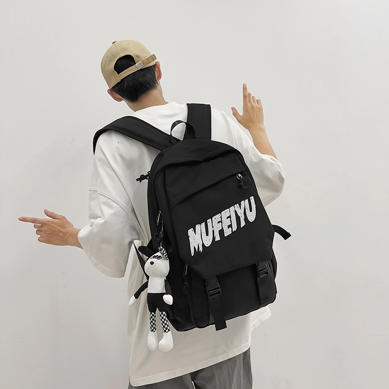 德力熊 减负护脊 潮流高颜值 尼龙布 双肩包 常规 男女同款情侣款 黑/红/白/灰