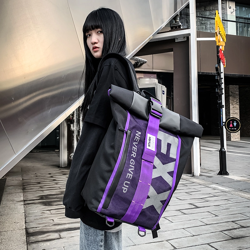 德力熊 潮牌休闲时尚大容量轻便 牛津布 书包背包双肩包 男女同款情侣款 黄色/蓝色/紫色/红色