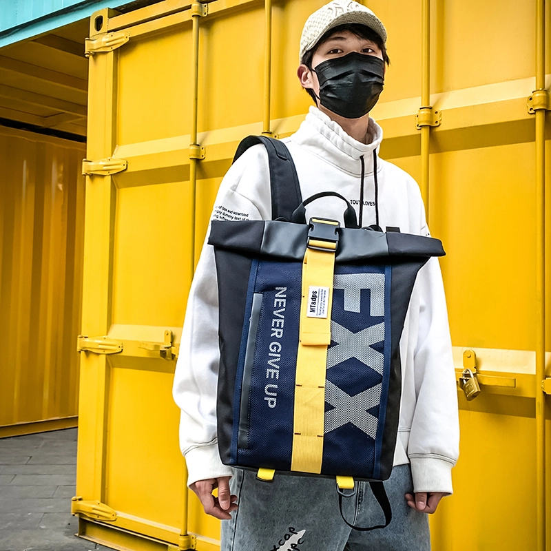 德力熊 潮牌休闲时尚大容量轻便 牛津布 书包背包双肩包 男女同款情侣款 黄色/蓝色/紫色/红色