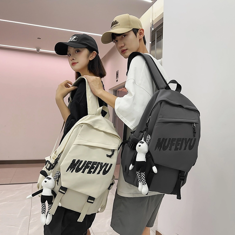 德力熊 减负护脊 潮流高颜值 尼龙布 双肩包 常规 男女同款情侣款 黑/红/白/灰
