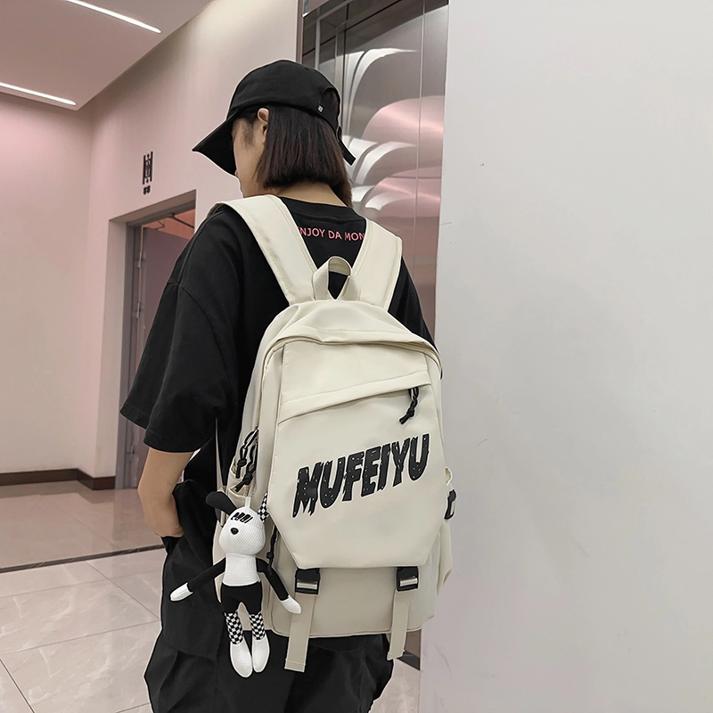 德力熊 减负护脊 潮流高颜值 尼龙布 双肩包 常规 男女同款情侣款 黑/红/白/灰