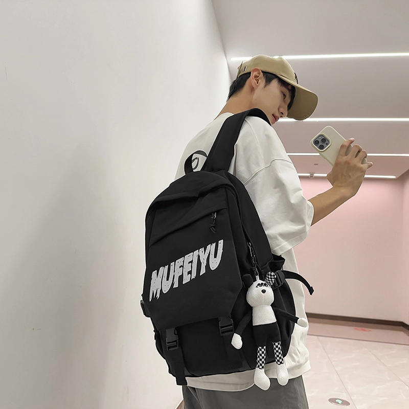 德力熊 减负护脊 潮流高颜值 尼龙布 双肩包 常规 男女同款情侣款 黑/红/白/灰