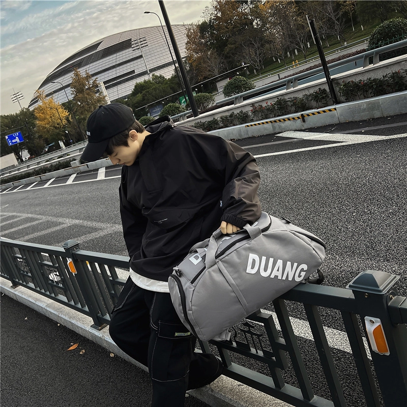 德力熊 大容量潮酷韩版潮流时尚运动休闲短途旅行 牛津布 可斜挎书包背包双肩包 常规 男女同款情侣款 黑色/灰色/卡其色