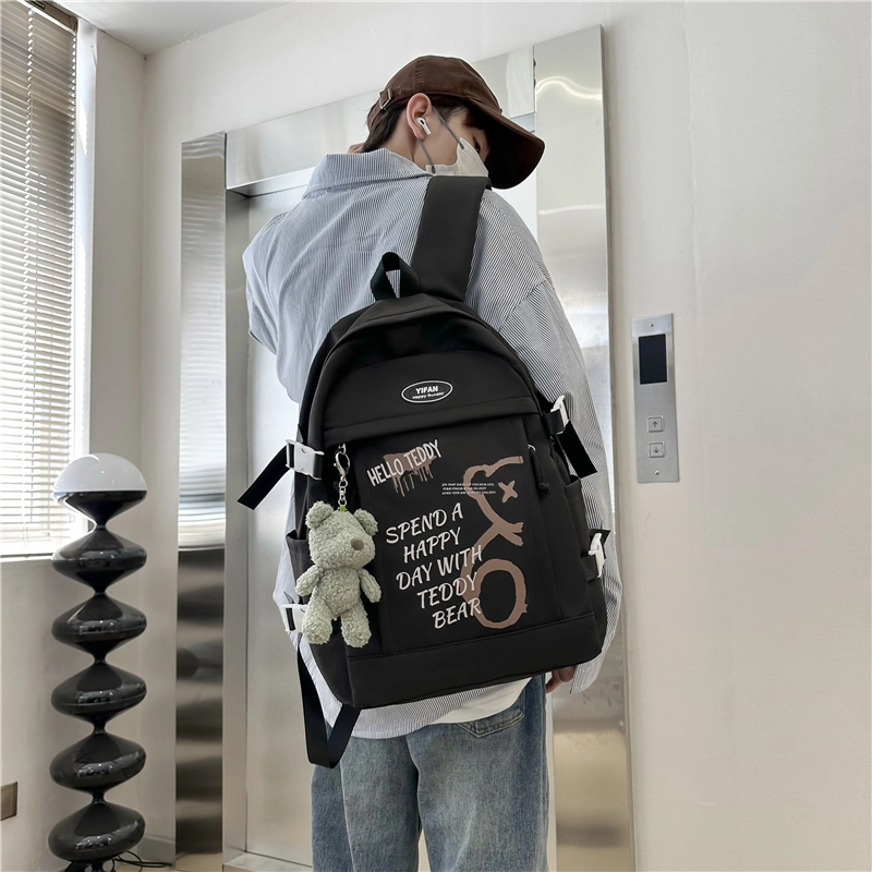 德力熊 潮流简约大容量减负 尼龙 书包背包双肩包 男女同款情侣款 多色