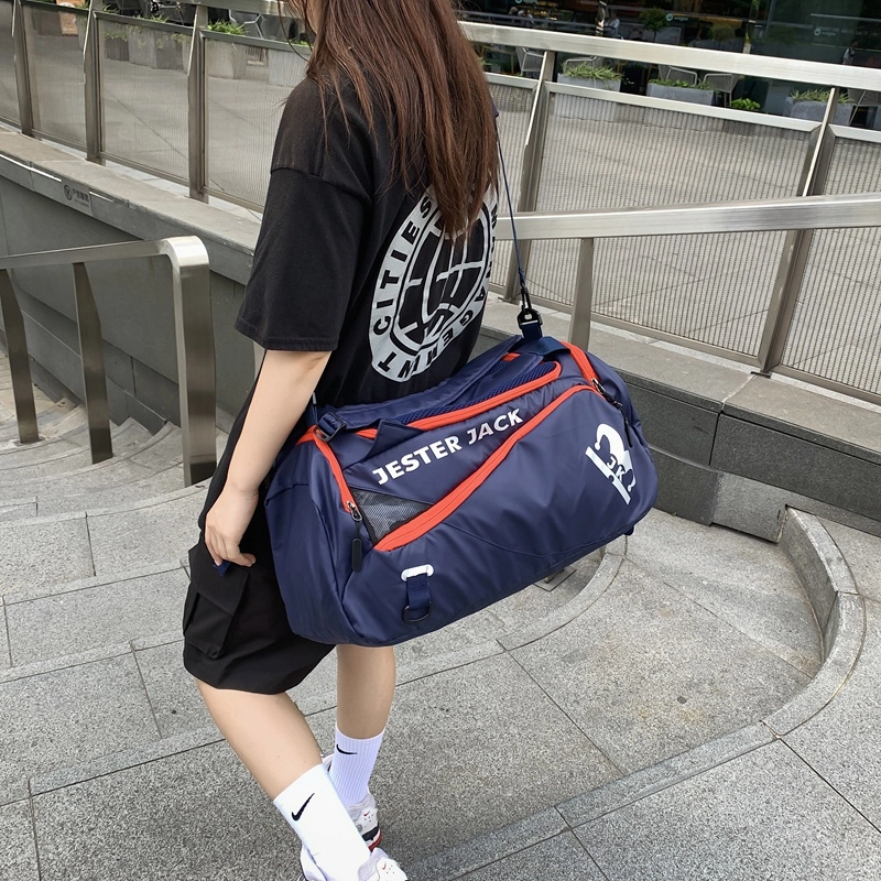 轻便大容量潮牌双肩带 牛津布网面 健身包 常规 男女同款情侣款 灰色/黑色/蓝色