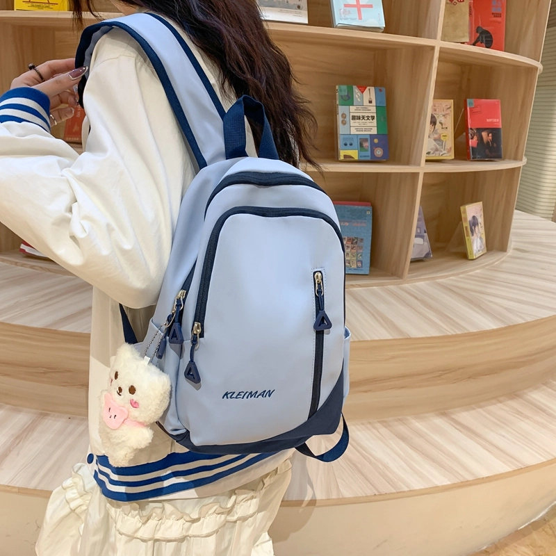 德力熊尼龙男女通用多色书包双肩包新款学生简约百搭轻便旅行背包 多色 尼龙 男女通用