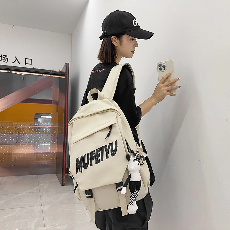 德力熊 减负护脊 潮流高颜值 尼龙布 双肩包 常规 男女同款情侣款 黑/红/白/灰