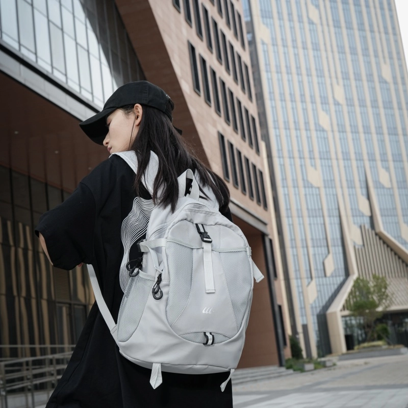 彤彤兔 韩版背包潮流 牛津布 双肩包 男女同款情侣款 灰色/黑色