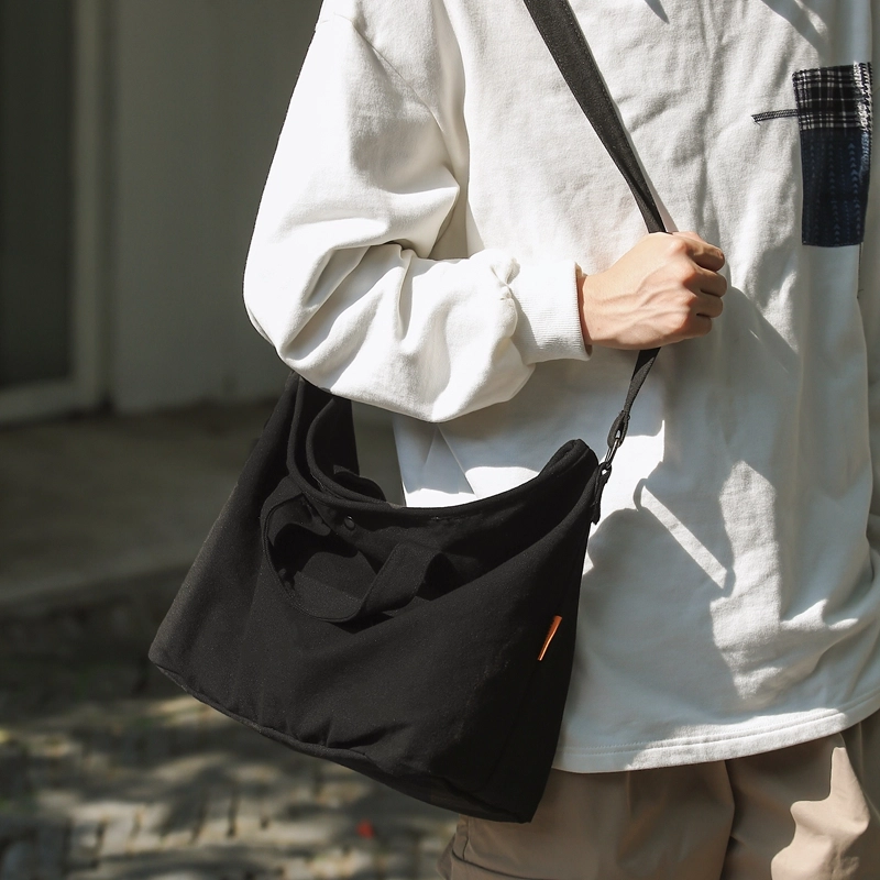 德力熊 日系休闲复古简约 帆布 单肩包 常规 男女同款情侣款 绿/米/黄/蓝/黑/白