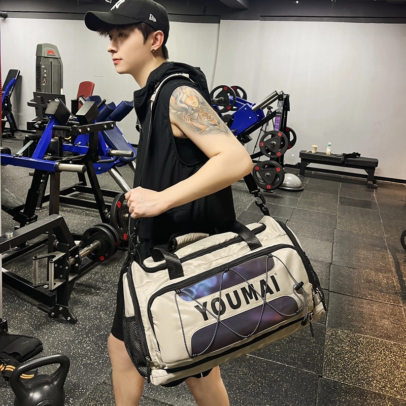 德力熊 干湿分离便捷 尼龙 健身包 男女同款情侣款 黑色\粉色\卡其色\红色\黄色\青绿色\军绿色