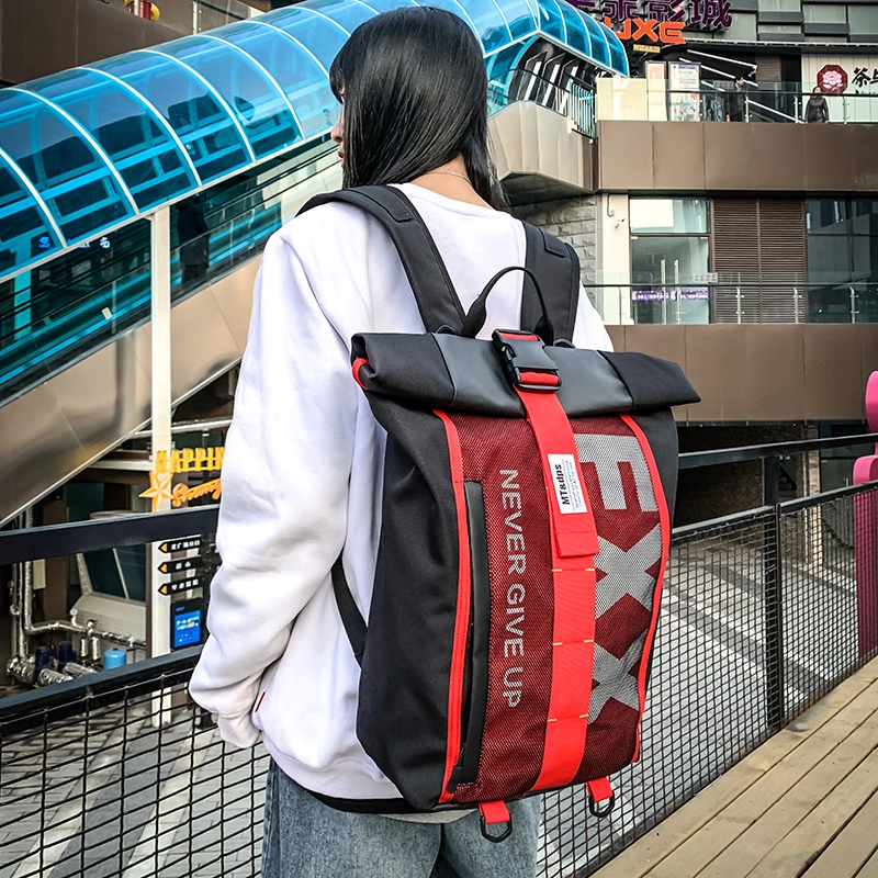 德力熊 潮牌休闲时尚大容量轻便 牛津布 书包背包双肩包 男女同款情侣款 黄色/蓝色/紫色/红色