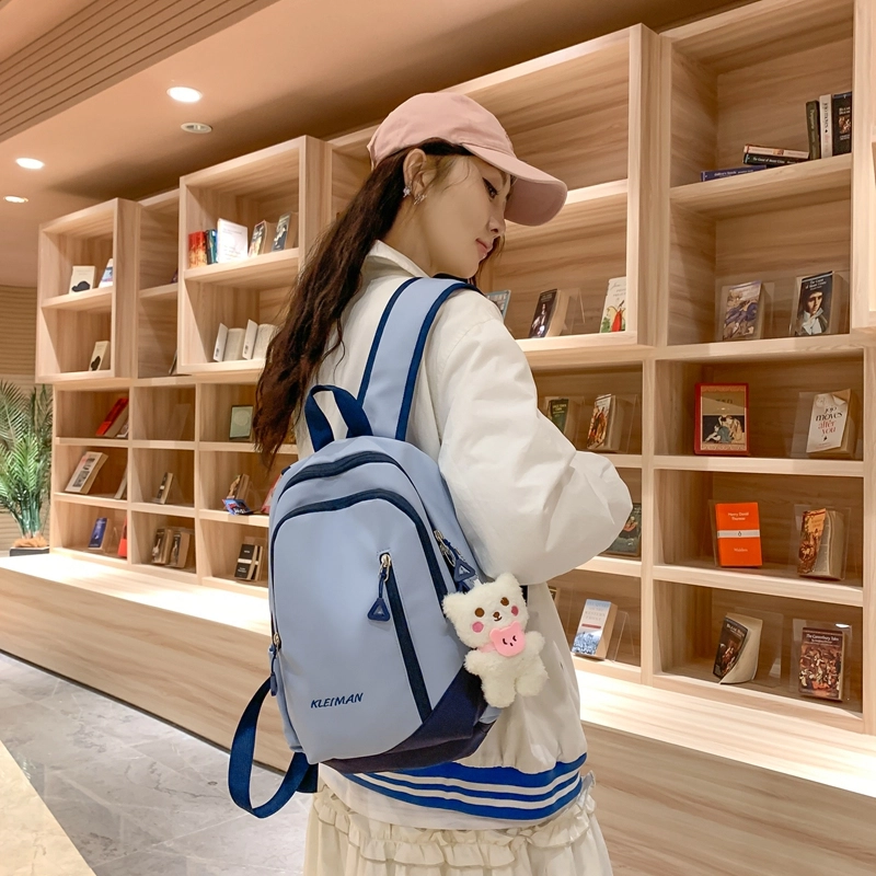 德力熊尼龙男女通用多色书包双肩包新款学生简约百搭轻便旅行背包 多色 尼龙 男女通用