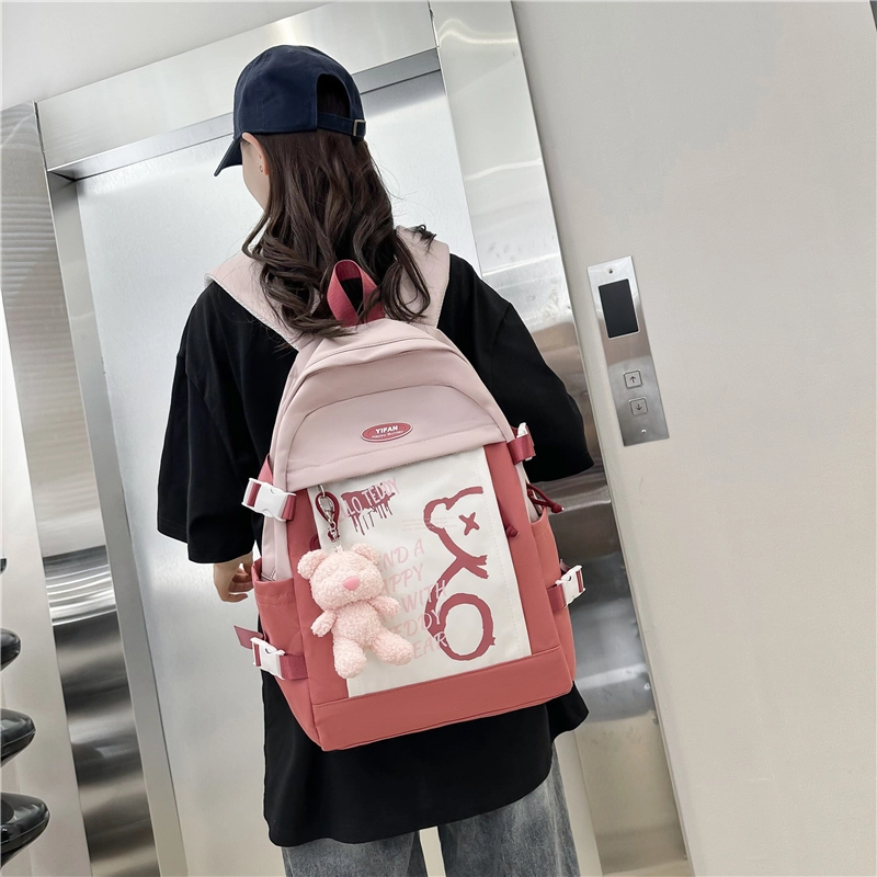 德力熊 潮流简约大容量减负 尼龙 书包背包双肩包 男女同款情侣款 多色