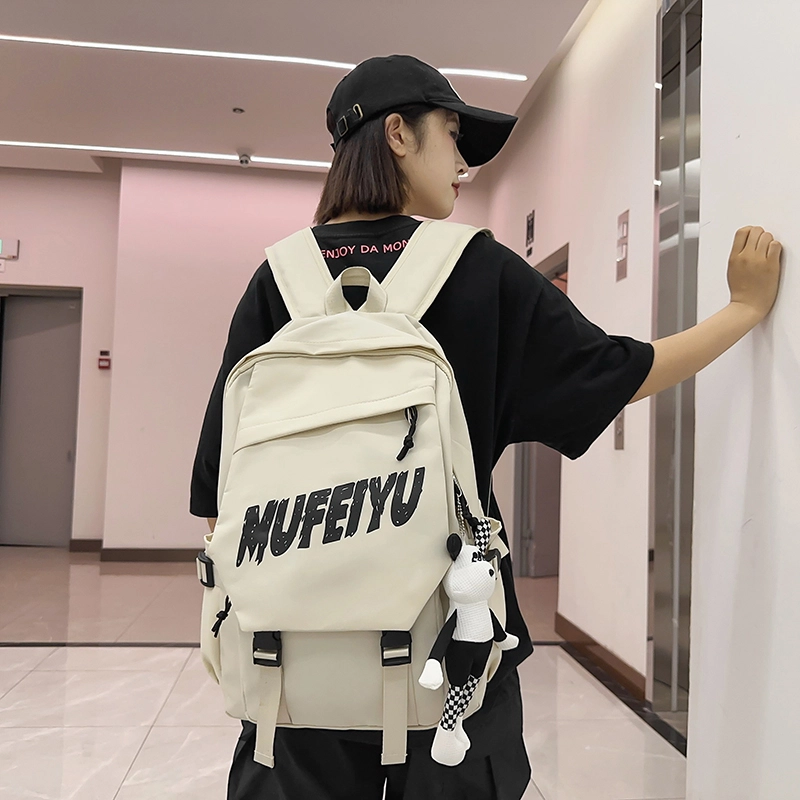 德力熊 减负护脊 潮流高颜值 尼龙布 双肩包 常规 男女同款情侣款 黑/红/白/灰