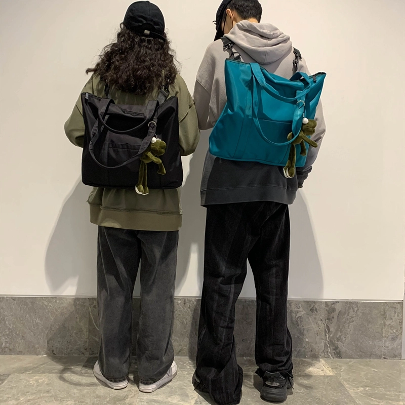 德力熊 多功能大容量学生上课 尼龙 手提电脑书包单肩包双肩包 常规 男女同款情侣款 黑色/卡其色/蓝色